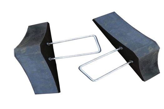 橡膠止輪器雙面車輛減速器，防溜黑色止退器鐵路軌道安全守護者